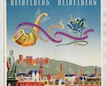 Heidelberg Germany Brochure with Map 1950&#39;s - $17.82