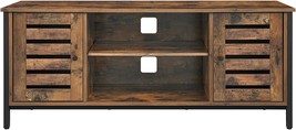 Vasagle Entertainment Center With Shelves And Louvered, Inch, Rustic Brown. - $142.99