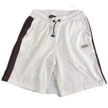 boohoo Mens Loose Fit Tricot Jersey Short With SideTape Sz M White - £10.18 GBP