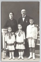 RPPC Croatia Beautiful Family Cute Daughters Handsome Son Postcard L25 - £7.15 GBP