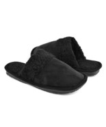 Men&#39;s Slippers Size MEDIUM 9-10 Black W Black Sherpa Lining Memory Foam NEW - $25.20 CAD