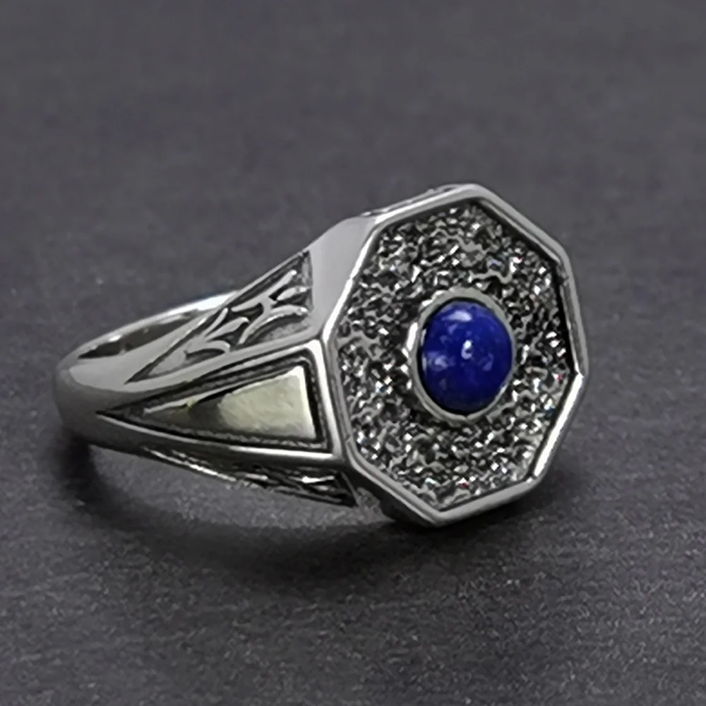 925 sterling silver vampire rings with natural lapis lazuli stone damon stefan s elija thumb200