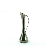 7&quot; Elegance Metal Pitcher Bud Vase, Silver Plated Zinc Alloy, Vintage Ho... - $26.73 CAD
