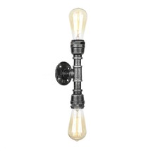 Vintage Edison Industrial 2-Light Bathroom Vanity Light- 2 Bulb Loft Minimalist  - £52.46 GBP