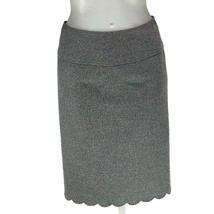 DKNY Skirt Scalloped Hem Pencil Midi Gray Cashmere Blend Straight Womens... - £16.29 GBP