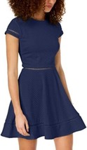 City Studios Juniors Textured Fit And Flare Dress Size 9 Color NAVY - £33.94 GBP
