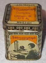Antique Addressograph Inking Ribbon Tin Chicago Ca 1920 - £10.14 GBP