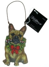 Christmas Shoppe Chihuahua Candy Cane Bow Dog Wooden Ornament Plaque Sig... - $19.99