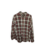 Vtg David Taylor Mens XL Shirt Plaid Red Green White Flannel 90s 100% Co... - $41.11 CAD