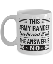 Army Ranger Coffee Mug - 11 oz Funny Tea Cup For Military Superiors Team  - £12.05 GBP