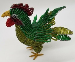 Beadworx by Grassroots NWT Rooster Chicken Handcrafted Beaded Wire Figurine - £63.48 GBP