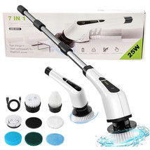 Electric Spin Scrubber Rechargeable Cleaning Brush With 7 Replaceable Br... - £46.98 GBP