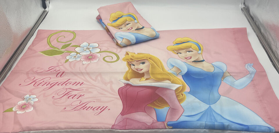 Primary image for Disney Princess Standard Pillow Case Once Upon A Time Aurora Cinderella Pink