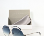 New Authentic Andy Wolf Sunglasses QUINCY Col. G Navy &amp; Silver 61mm Austria - $148.49