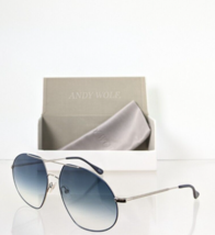 New Authentic Andy Wolf Sunglasses QUINCY Col. G Navy &amp; Silver 61mm Austria - $148.49
