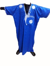 Handmade African Tuareg Blue dress Men kaftan Djellaba Abaya Gandoura Tr... - £95.63 GBP
