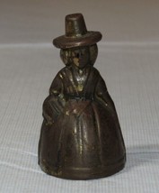 Vintage Brass Bell Lady 2 1/8&quot; tall X 1 1/8&quot; wide lady with hat Victorian ~ - £12.30 GBP