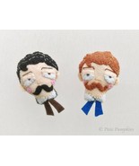French Mustache Man Brooch, Gentleman Face Pin, Felt Mustache Man Brooch... - $15.00
