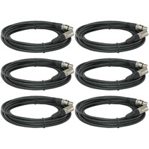 6 Pack Lot 50 Ft Foot 3 Pin Xlr Male To Female Mic Microphone Extension ... - £88.72 GBP