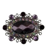 Vtg Monet Large Purple Faceted Stone Aurora Borealis Rhinestone Crystal ... - £44.10 GBP