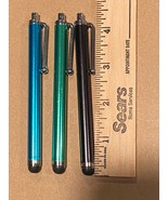 3 Styluses 4 1/4&quot; Colors Blue, Green, Black  *NEW/UNUSED* a1 - $7.99