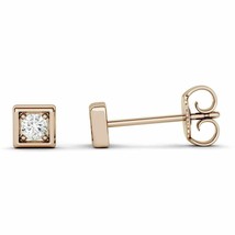 0.40Ct Round Simulated Diamond 10K Rose Gold Plated Solitaire Stud Earrings - £37.62 GBP