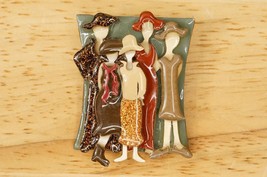 Vintage Artisan Crafted Fused Plastic Brooch Woman Pins by Lucinda Yates - £19.75 GBP