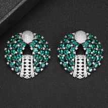 Trendy Ladybug Stud Earrings For Women Wedding Cubic Zircon Brincos boucle d&#39;ore - £37.99 GBP