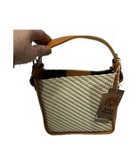 Anna Paola Purse Crossbody Bag  Natural Straw Panels Brown Leather Matilda - £47.38 GBP