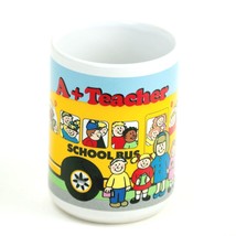 A+ Teacher 12 oz Coffee Mug Back to School Gift Bus Student Kids Childre... - £7.48 GBP