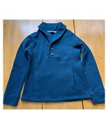 Eastern Mountain Sports Blue Pullover Sweater Fleece V Neck Pockets, Size L - $21.67
