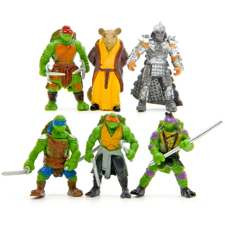 6pcs/Bag cute Mini Turtles Actions Figure Cartoon Tartaruga Turtles Toys For - £9.12 GBP