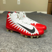 Nike Mens Football Cleats 18 Red White Shoe Lacrosse Alpha Menace Pro Mid C2 - $29.98