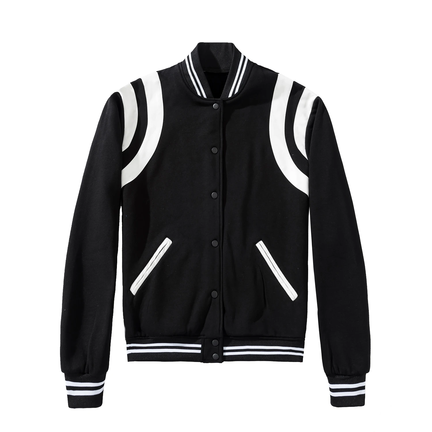 Hip Hop Korean loose jacket Men  Unisex Streetwear female  College Leather stitc - £226.85 GBP