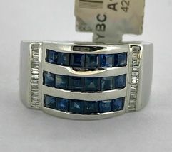 2.4C Princess Blue CZ 925 Sterling Silver Men&#39;s Engagement Anniversary Ring - $124.99