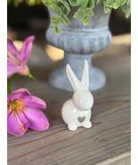White Small Glossy Bunny with Heart Detail. - $26.58 CAD