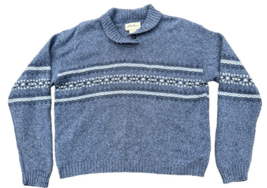 Men&#39;s XL Eddie Bauer Nordic Chunky Shawl Collar Sweater Cotton Blend - £18.22 GBP