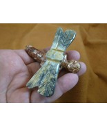 Y-DRAG-403) red DRAGONFLY fly figurine BUG carving SOAPSTONE PERU dragon... - $34.16 CAD