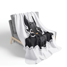 Customizable Fleece Sherpa Blanket with Cartoon Bat Print: Soft, Stylish, and Pe - $52.53+