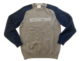 Hillflint Georgetown Hoyas Sweater Mens Size Medium Blue Gray Spellout Raglan - £43.29 GBP