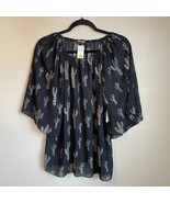 Cowgirl Hardware Top Flowy Black Cactus Leopard Print Small Sheer Cowboy... - $386.88 MXN