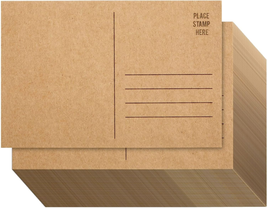 100 Pack Bulk Kraft Paper Blank Postcards for Mailing, Wedding, DIY Arts and Cra - £15.87 GBP
