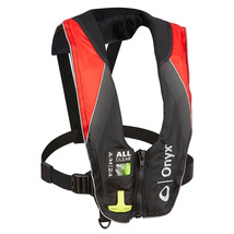 Onyx A/M-24 Series All Clear Automatic/Manual Inflatable Life Jacket - Black/Red - £165.45 GBP