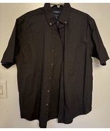 Croft &amp; Barrow Button Up Men’s Dress Shirt  Sz M . Black Short Sleeve Ea... - $282.87 MXN