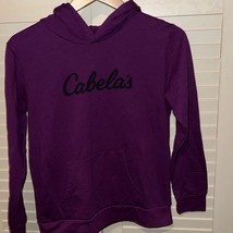 Cabelas Sweater Hoodie Teens Extra Large Purple Pockets Pull on Hooded O... - $16.66