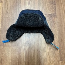 Children’s Place Winter Trapper Hat Toddler Size 2T/3T Blue Black Gray Ear Cover - £11.86 GBP