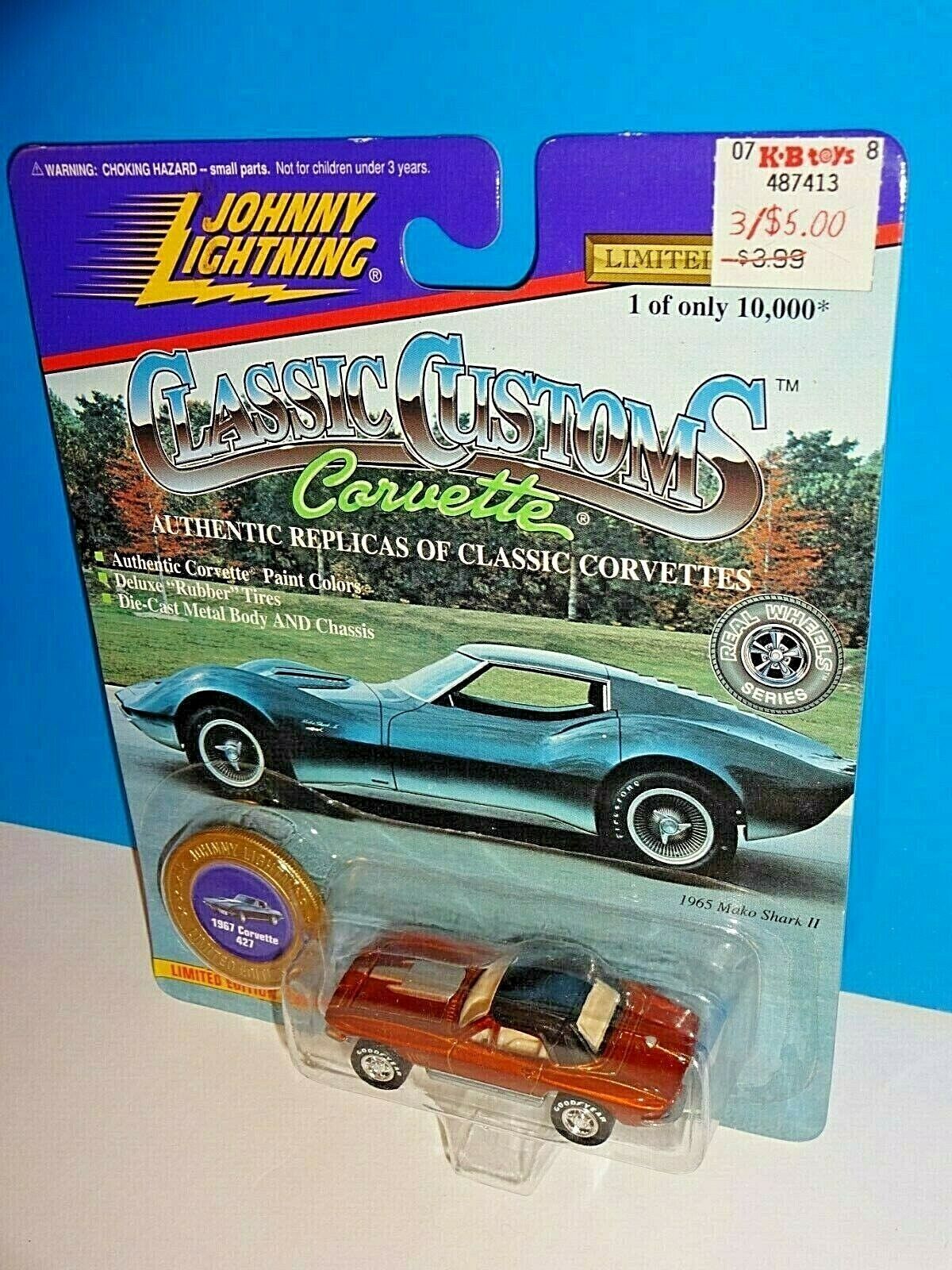 Johnny Lightning Classic Customs 1967 Corvette 427 Dark Orange w/ Rubber Tires - £4.67 GBP