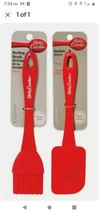 Betty Crocker Red Silicone Basting Brush 9&quot; &amp; Spatula/Rubber Scraper 9.75&quot; - £9.38 GBP