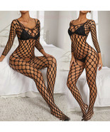 Large Sexy Body Stocking Women Lingerie Fishnet Bodysuit Nightwear Sleep... - £9.25 GBP