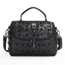 Fashion Women Split Sheep Leather Messenger Rivet  Tote Handbag Lady Casual Trav - £148.92 GBP